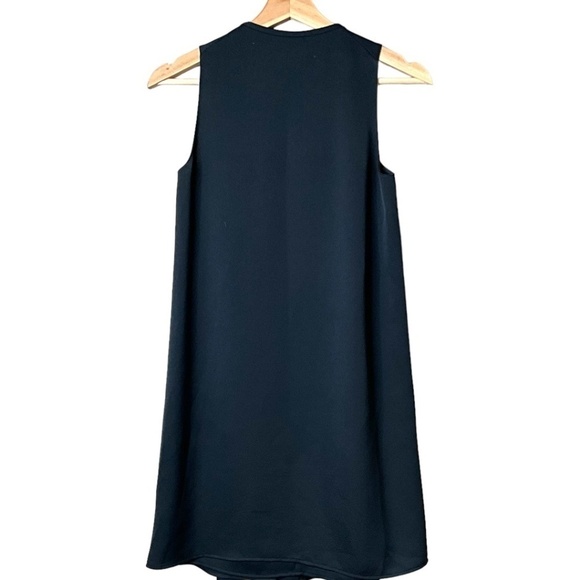 ALL SAINTS ‘BEA’ Mini A-Line Dress Matte Black Satin Soft Front Pleating US Sz 0 - Picture 4 of 8